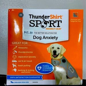 NIB Thundershirt Sport Dog Anxiety Jacket - Gray with Orange Trim XS